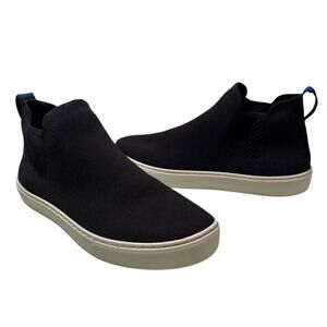 Rothy's Women’s The Chelsea Boot Black Knit Pull On Ankle Shoes Size 8 Comfy